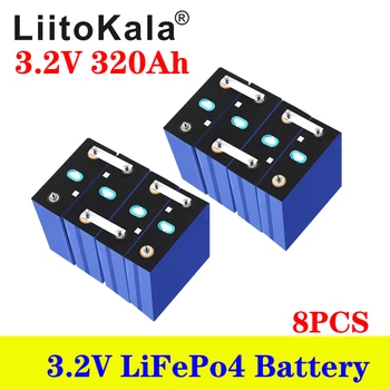 8pcs LiitoKala 3.2 v 280Ah 320Ah Polnilna Baterija Litij-Železo Fosfat Sončne Celice 12v 24v 36v Razred A Lifepo4 Celice brez Davka