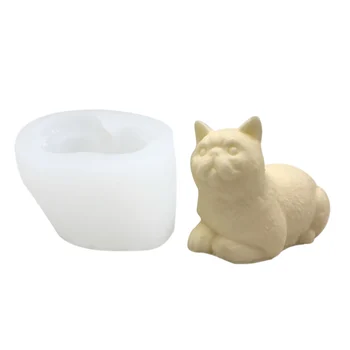 3D Silikonsko Plesni DIY Kuhinja Geometrijo Stereo Mačka Živali Plesni Ornament Plesni Torto Dekoracijo Orodja Kat. št Silikonsko Plesni