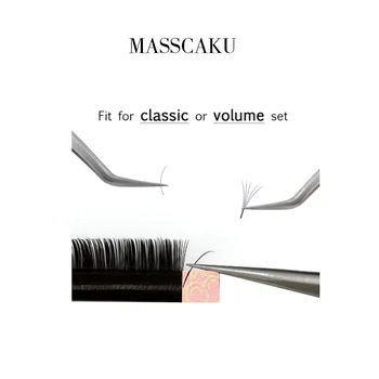 MASSCAKU 16rows/primeru 8-16mm & Premium mešanica Naravnih Sintetičnih Mink Posameznih Trepalnic Eno Podaljšanje trepalnic, mehko cilia trepalnice