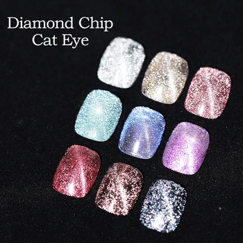 Vendeeni 9 Barve Laser Diamond Cat Eye Gel lak z Bleščicami, Akril Magnetni Hibridni Soak Off UV Nail Art Gel Lakov, 15ml