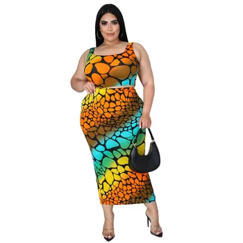 2021 Moda Vrh Štiri Sezone Seksi Ženske, je Fat Lady Velika Velikost Nezakonitih Tiskanja Trakov Gospe Priložnostne Obleko Set MM2116