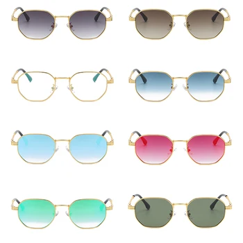 Peekaboo mala sončna očala ženske retro zelena modra ogledalo ženske kvadratnih sončna očala za moške kovinski okvir uv400 2021 poletje slog