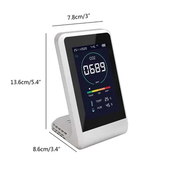 Detektor Plina Prenosni Detektor Ogljikovega Dioksida Meter Tester Ppm Kakovosti Zraka Monitor Alarm Detektor Plina S Skladiščenjem Primeru#G30