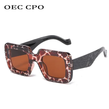 OEC CPO Moda Oranžno Kvadrat sončna Očala Ženske Klasičen Punk sončna Očala Moški Letnik Odtenki Ženska Očala Oculos UV400 O926