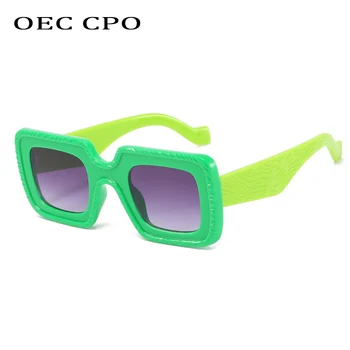 OEC CPO Moda Oranžno Kvadrat sončna Očala Ženske Klasičen Punk sončna Očala Moški Letnik Odtenki Ženska Očala Oculos UV400 O926