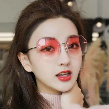 2021 Novo Rimless Parcelo, sončna Očala Ženske blagovne Znamke Oblikovalec Gradient Objektiv UV400 Zaščito sončna Očala Vintage Moda Jasno Objektiv