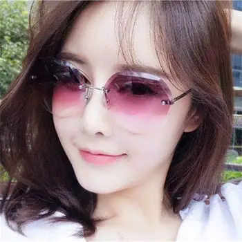 2021 Novo Rimless Parcelo, sončna Očala Ženske blagovne Znamke Oblikovalec Gradient Objektiv UV400 Zaščito sončna Očala Vintage Moda Jasno Objektiv