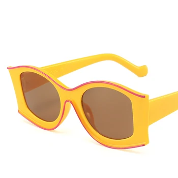 Zelena Rdeča Sončna Očala Ženske Punk Stil Sončna Očala Moda Velik Okvir, Odtenki Oranžne, Bele Očala Nove Trende 2021