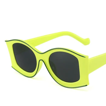 Zelena Rdeča Sončna Očala Ženske Punk Stil Sončna Očala Moda Velik Okvir, Odtenki Oranžne, Bele Očala Nove Trende 2021