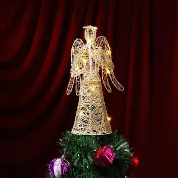 Božič Angel Krošnja Moda Zlato Božično Drevo Pokrivalo Baterijsko Očarljivo Angel Drevesa Pokrivalo Božič Krošnja Ornament