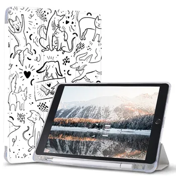 Lep Psiček Serije Za Zrak 4 Silikonsko Ohišje za iPad Pro 2020 10.5 10.2-inch 8. Generacije 7. za 12,9 palčni Samodejno Zbudi