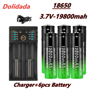 Prvotne blagovne znamke v novo 18650 polnilna baterija 3,7 V 19800 mAh za svetilka + polnilec