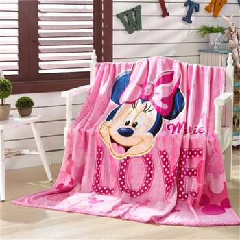 Strip Disney Minnie Mouse Flis Jagnje Runo Štirje letni Časi Toplo otroška Odeja Otroci Otrok Vrgel Kavč Mat Listi Darilo