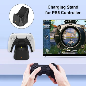 Za PlayStation 5 Polnjenje Dock Station + USB C Kabel PS5 Brezžični Krmilnik Polnilec za DualSense Gaming Pripomočki