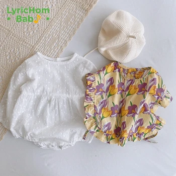 LyricHom Baby 2021 Novo Cvetlični Dekliška Oblačila Sklop Spomladi Newborn Baby Romper Moda Baby Slinčki Dolg Rokav Baby Dekle Romper