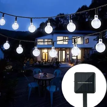 100 LED 12m Kristalno Kroglo Sončno Svetlobo na Prostem IP65 Vodotesen Niz Vila Svetilke Solarne Vrt, Božični Okraski, Venci