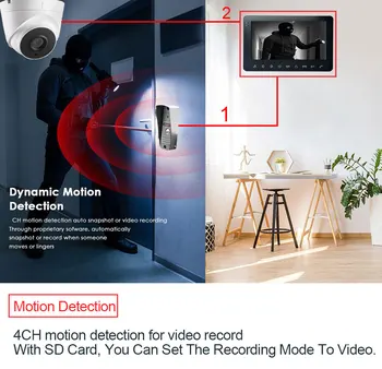 Novi 7-palčni Zaslon na Dotik Video interkom TF Kartice Video Zapis Za Spremljanje Vpisa Doorphone Zvonec S Širokim Kotom Fotoaparata na Prostem