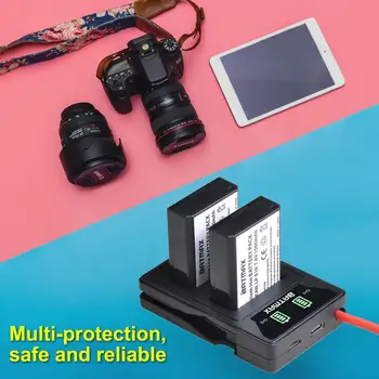 2Pcs 1500mAh LP-E10 LP-E10 LPE10 Baterija + LED Dual Bulit v USB Polnilec za Canon EOS 1100D 1200D 4000D Poljub X50 X70