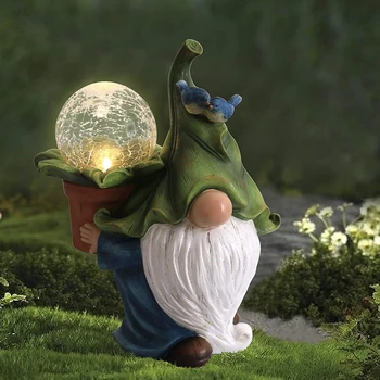 Mini Smolo Gnome Slika Kiparstvo s Sončno Luč Vrt Figur Palček Obrti Vrt Krajine Vrt Kip Dekoracijo