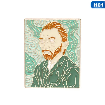 Oljna Slika, Emajl Zatiči Po Meri Scream Sončnično Van Gogh Broške Vrečko Oblačil River Pin Značko Umetnosti Nakit