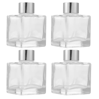 4pcs/Set 50 ml/100 ml Steklenice Parfum Difuzor se lahko ponovno polnijo Doma Nameščen Aromaterapija Difuzor Organizator S Srebrno Kritje Skp