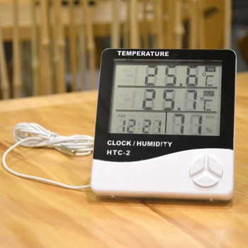 LCD Čas, Namizne Ure Namizni Digitalni Termo Higrometer Vlažnost pri Sobni Temperaturi Meter Vremenske Postaje Ure