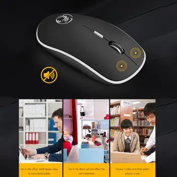 Brezžična Miška Ergonomske Tiho Mouse Računalniška Miška za PC, USB, Optični 2,4 Ghz 1600 DPI 4 Gumbi Neslišno Miška Za Prenosnik Macbook