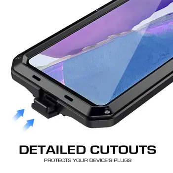 Za Samsung Galaxy Note 20 Ultra Shockproof Neprepusten Aluminija Gorilla Glass Kovinskih Vojaških Težka Oklep Odbijača Kritje Primera