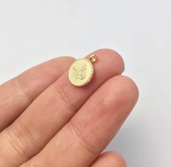Eruifa 20pcs 10 mm Kovanec Čare Obesek ogrlico,uhane nakit DIY ročno Zlato Vodi/Nickle Brezplačno