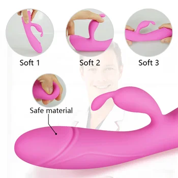 Zajec Ogrevanje Vibrator za Ženske Dvojno 10 Vibracije Silikona, G-Spot Klitoris Stimulator za Odrasle Sex Igrače za Ženske