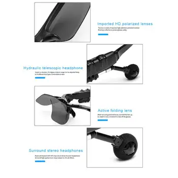Bluetooth 5.0 sončna Očala Vrtljiv Spektakel Objektiv Pametna Očala Klic Poslušanje Glasbe 2-v-1 X8S Slušalke Za Android In IOS