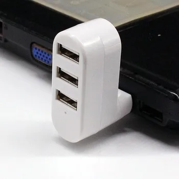 3 vrata obračanje USB 2.0 Hub Razdelilnik Prenosni Mini USB Hub Razširitev Vrtljiv 2.0 I9R4