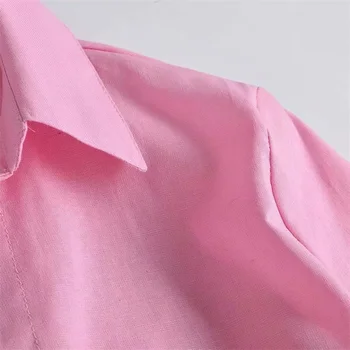TRAF Ženske 2021 Modni Z Žepi Prevelik Vintage Bluze z Dolgimi Rokavi Snap-gumb Ženske Majice Ulične