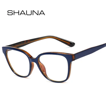 SHAUNA Retro Cat Eye Spomladanski Tečaj Ženske Očal Okvir Anti Modra Svetloba Očala Moških Optični Okvirja za Očala, iz Nerjavnega Jekla Žica Roko