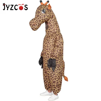JYZCOS Napihljivi Žirafa Kostum Purim Halloween Kostum za Odrasle Cosplay bo Ustrezala Fantasy Žensko Obleko Pustni Maskota Kostum