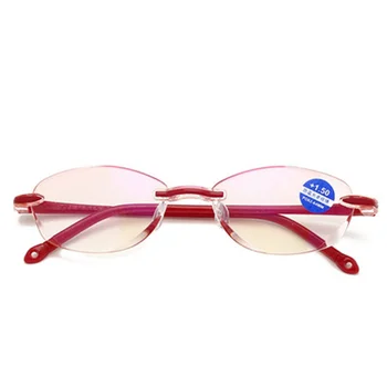Reders Očala Nove Anti Blue Ray Moški Ženske Rimless Rezanje Svetlobe Presbyopia Očal za Ženske Jasno Objektiv Modra Svetloba Očala