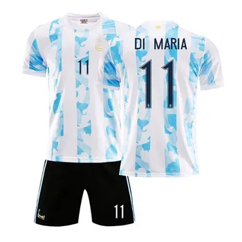 New Jersey 20-21 Argentina Jersey No. 10 Messi doma in v gosteh Fantje in dekleta Nogomet Oblačila Kratek Rokav Nogometno Trenirko Jersey