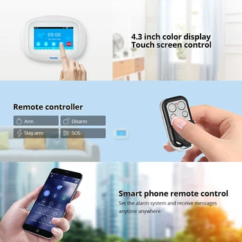 TOWODE K52 Home Security Alarmni Sistem 4.3 palčni Full, Zaslon na Dotik, WIFI GSM Alarm Plošči Aplikacija Remote Control Doma Protection System
