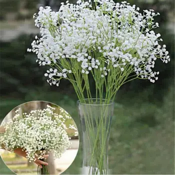 Plastični Umetno Cvetje Šopek Belih Gypsophila DIY Poroka Doma Balkon Prostem Dekoracijo Ponaredek Svile svate Šopek
