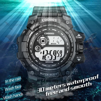 Vroče Prodaje Moške Vojaške Straže Luksuzne blagovne Znamke Šport Digitalni Watch Top Moda vodoodporna Led Svetlobna ročno uro Moško relojes hombre