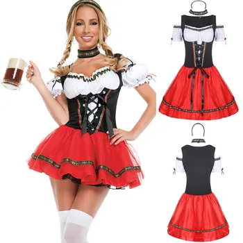 Karneval Lady Oktoberfest V Münchnu Kostum Nemčiji Bavarsko Pivo Devica Natakar Cosplay Parada Gostilni Fancy Stranka#W