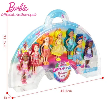 Barbie Dekle Dreamtopia Serije Mavrica Zalivu 7 Lutke Igrajo Nastavite Drugačen Svet Mini Otrok Igrače Za Otroke, Darilo za Rojstni dan DPY37