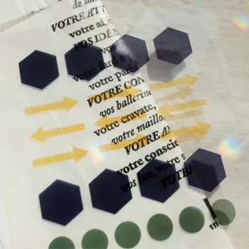 3sheets Koreja Suatelier Scrapbooking Etikete, Nalepke, Pisane Geometrijo Tiskovine DIY Obrti PVC Dekoracijo Doma Dobave
