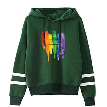 Človeška Ljubezen Zmaga LGBT Lezbijke, Geji Mavrični pulover s kapuco Moda Casual Moški Ženske Jopice Ustvarjalne Puloverju Smešno Oblačila