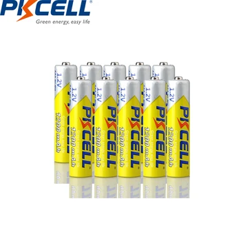10Pcs PKCELL AAA Baterije 1200mAh 1,2 v NIMH AAA Polnilne Baterije Za Fotoaparat Igrače Digitalni Fotoaparat, Prenosni Video
