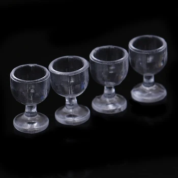 4Pcs 14 mm lutke Miniaturni 3D Srčkan Jasno Skodelice Cocktail Kozarec Vina Kozarec Za DIY Lutke Dekoracijo Plastičnih Obrti