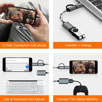 2 V 1 Tip-C Micro USB Na USB 3.0 Vmesnik OTG Kabel Mobilni Telefon Adapter Pretvornik Telefon Telekomunikacijskih Interf