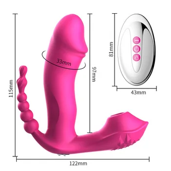 Eroticos Sexis Produtos 3 V 1 Masturbator Klitoris Stimulator Spolnih Igrač Za Ženske Dildo Sesanju Vagina Analni Vibrator Sex Shop