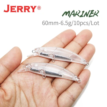 Jerry Mariner 10pcs 60mm 6.5 g Unpainted fishing Lure Potopu Pisanec Mikro Ultralahkih Wobbler Umetne Trdi Vabe za Ribolov Lure