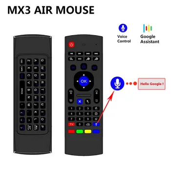 MX3 Zraka Miško za Pametno Glasovno Daljinski upravljalnik 2.4 G RF Brezžična Tipkovnica Za X96 mini KM9 A95X H96 MAX Android TV Box 10pcs
